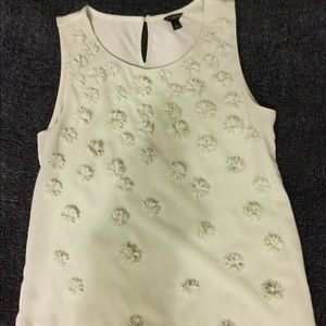 Ann Taylor, small tank top with flower embellishes
